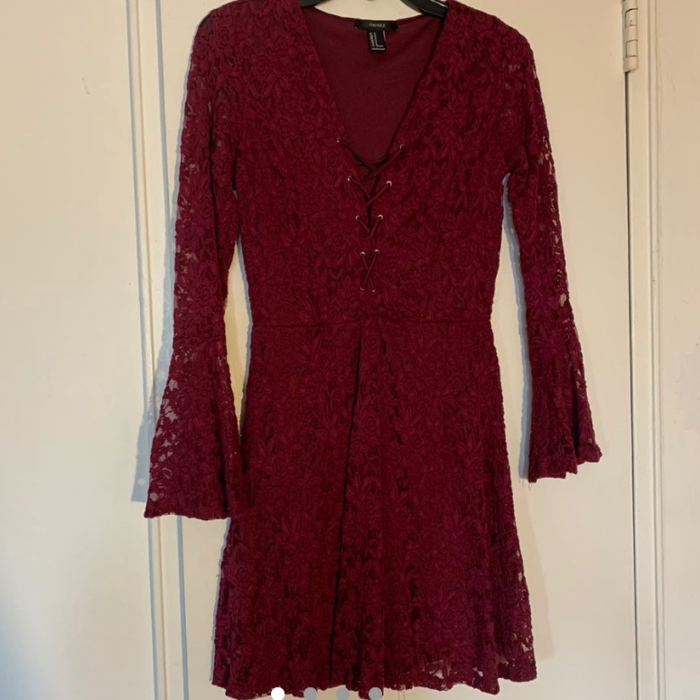 Maroon/burgundy lace dress